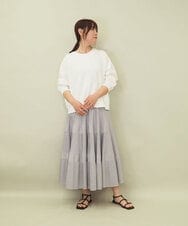 ZMHGE25140 al'aise modulation(アレーズモジュレーション) ティアードデザインプリーツスカート ライトブルー