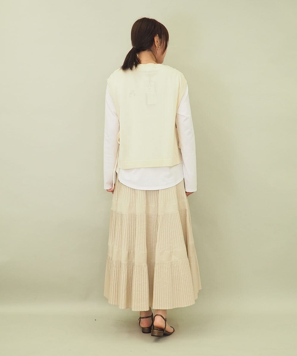 ZMHGE25140 al'aise modulation(アレーズモジュレーション) ティアードデザインプリーツスカート アイボリー