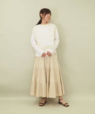 ZMHGE25140 al'aise modulation(アレーズモジュレーション) ティアードデザインプリーツスカート アイボリー