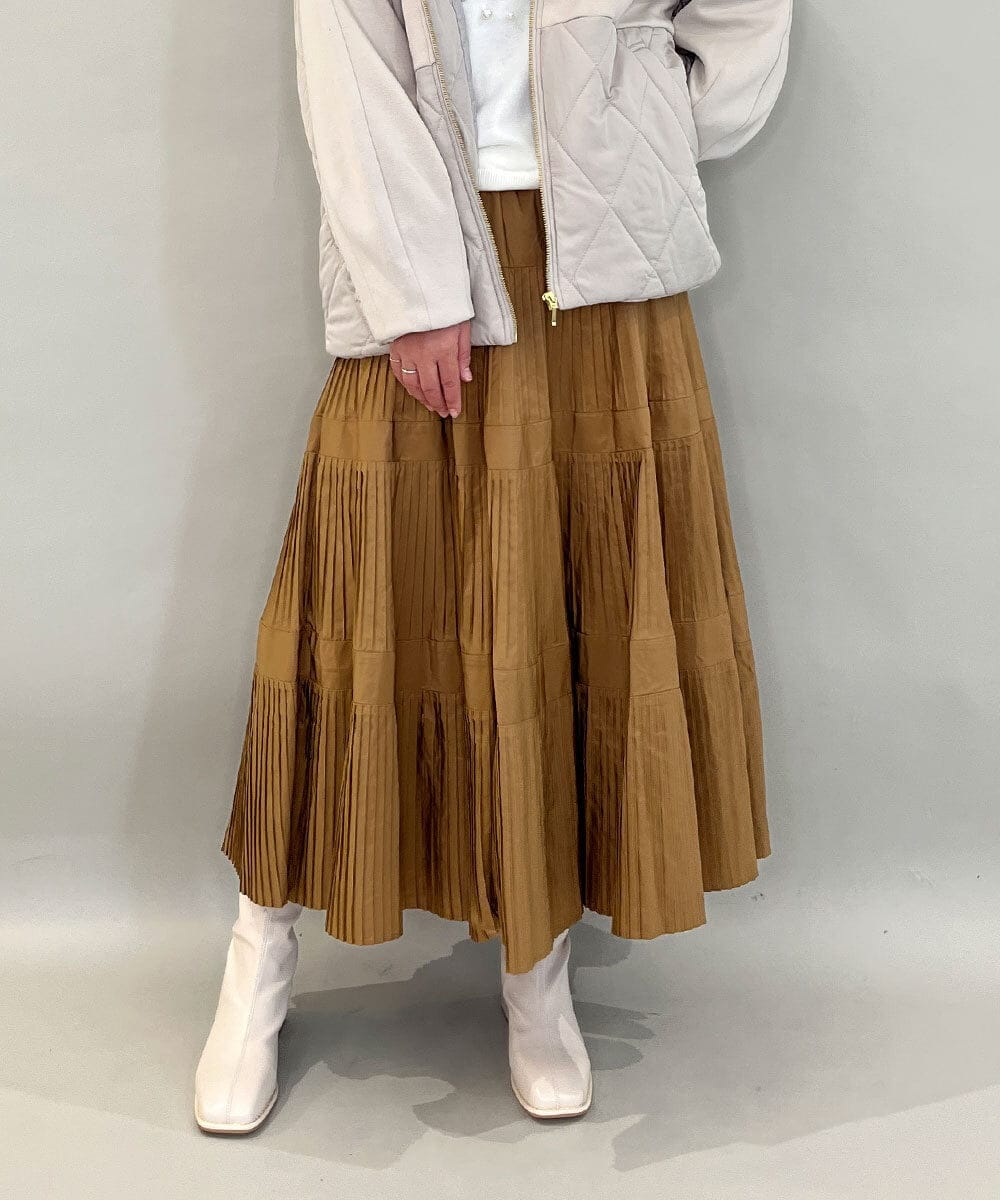ZMHGE25140 al'aise modulation ティアードデザインプリーツスカート
