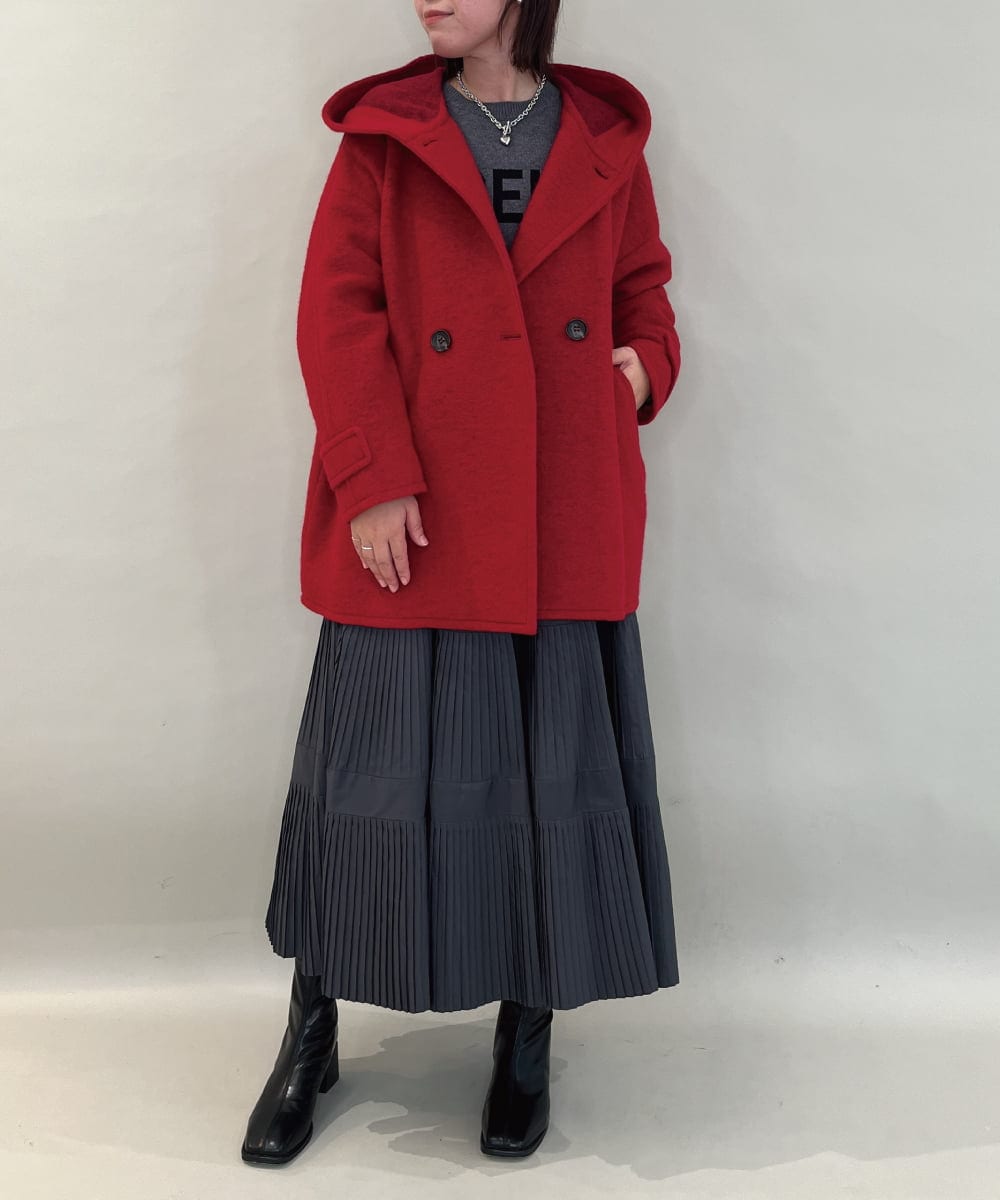 ZMHGE25140 al'aise modulation(アレーズモジュレーション) ティアードデザインプリーツスカート ダークグレー