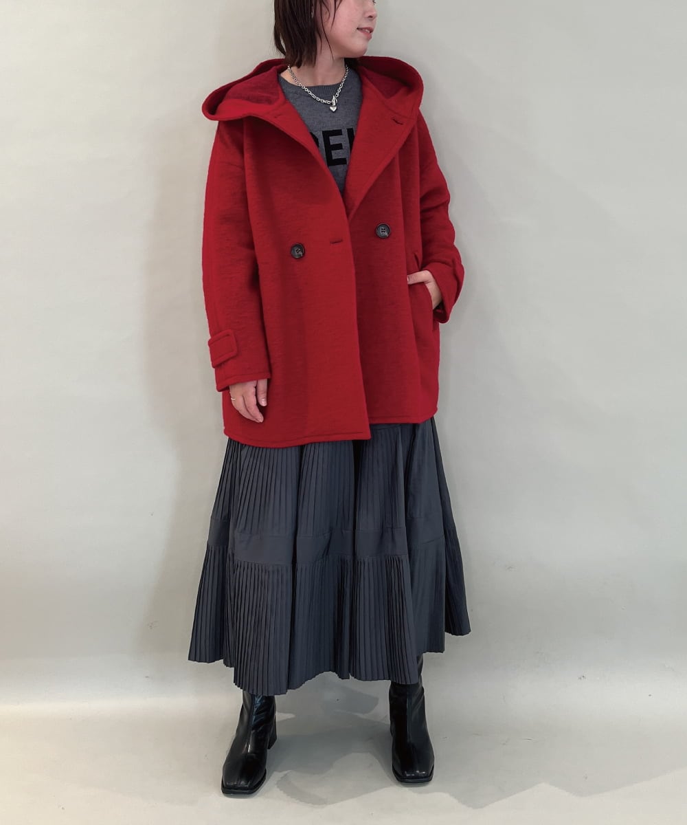 ZMHGE25140 al'aise modulation(アレーズモジュレーション) ティアードデザインプリーツスカート ダークグレー