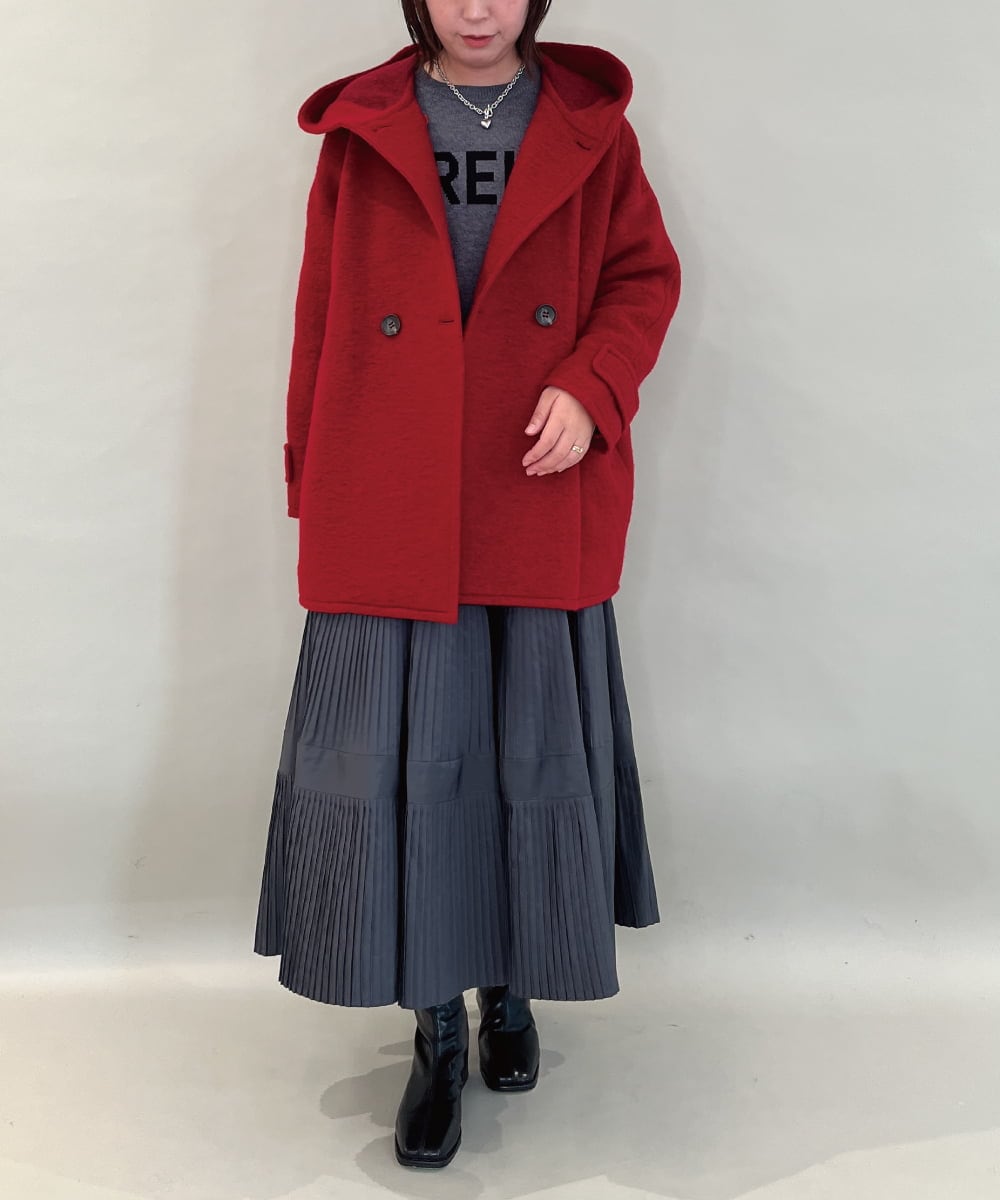 ZMHGE25140 al'aise modulation(アレーズモジュレーション) ティアードデザインプリーツスカート ダークグレー