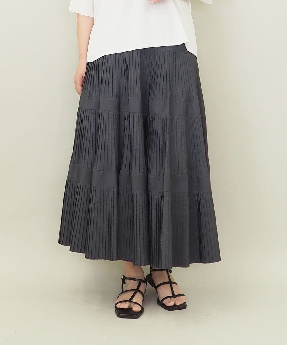 ZMHGE25140 al'aise modulation ティアードデザインプリーツスカート