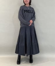 ZMHGE25140 al'aise modulation(アレーズモジュレーション) ティアードデザインプリーツスカート ダークグレー