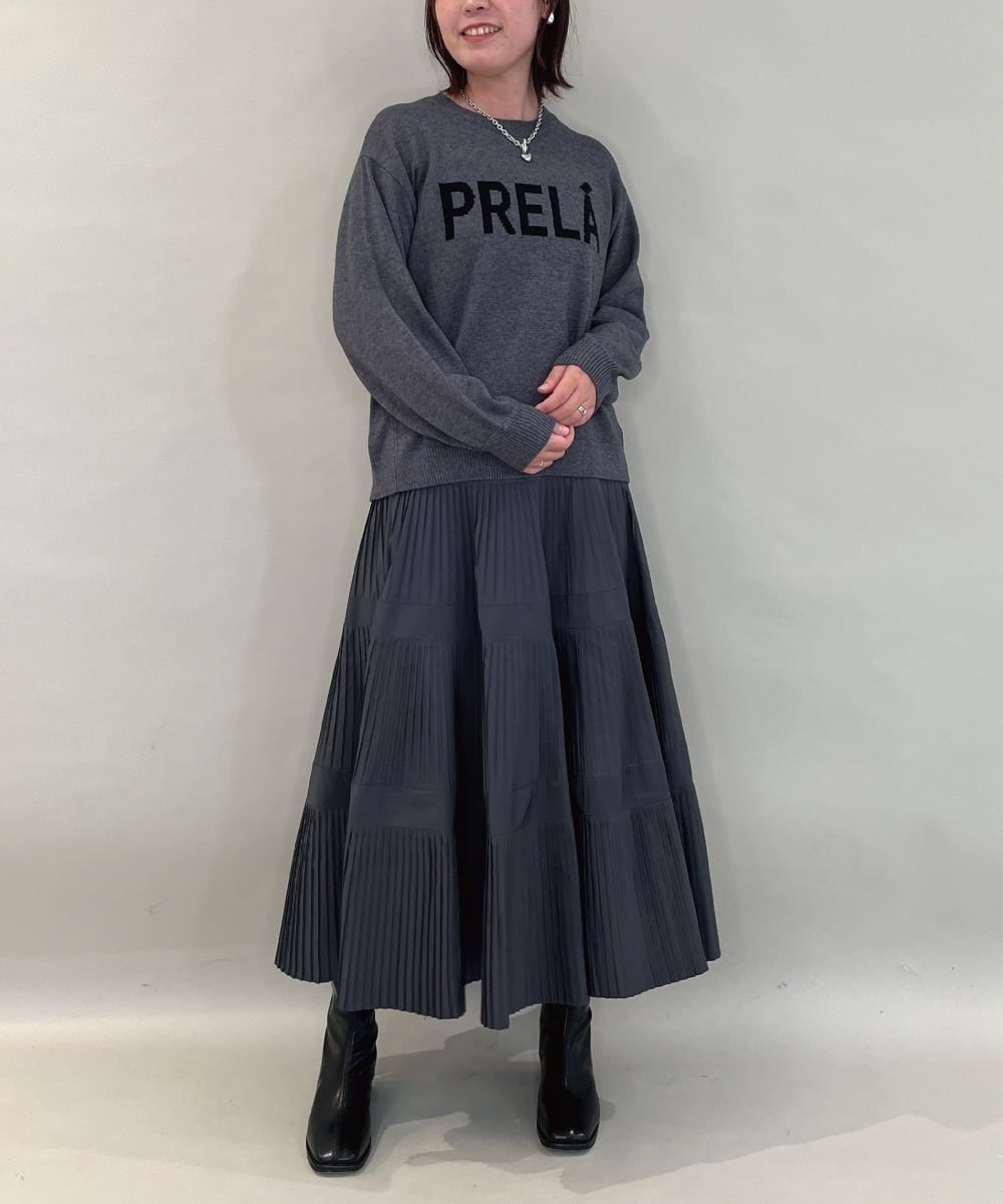 ZMHGE25140 al'aise modulation(アレーズモジュレーション) ティアードデザインプリーツスカート ダークグレー
