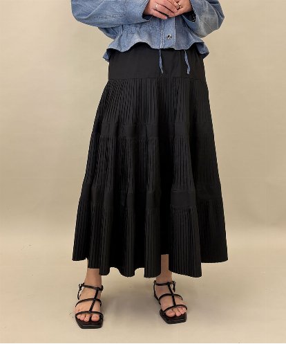 ZMHGE25140 al'aise modulation ティアードデザインプリーツスカート