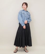 ZMHGE25140 al'aise modulation(アレーズモジュレーション) ティアードデザインプリーツスカート ブラック