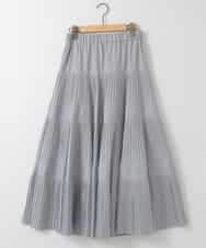 ZMHGE25140 al'aise modulation(アレーズモジュレーション) ティアードデザインプリーツスカート ライトブルー