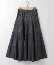 ZMHGE25140 al'aise modulation(アレーズモジュレーション) ティアードデザインプリーツスカート ダークグレー