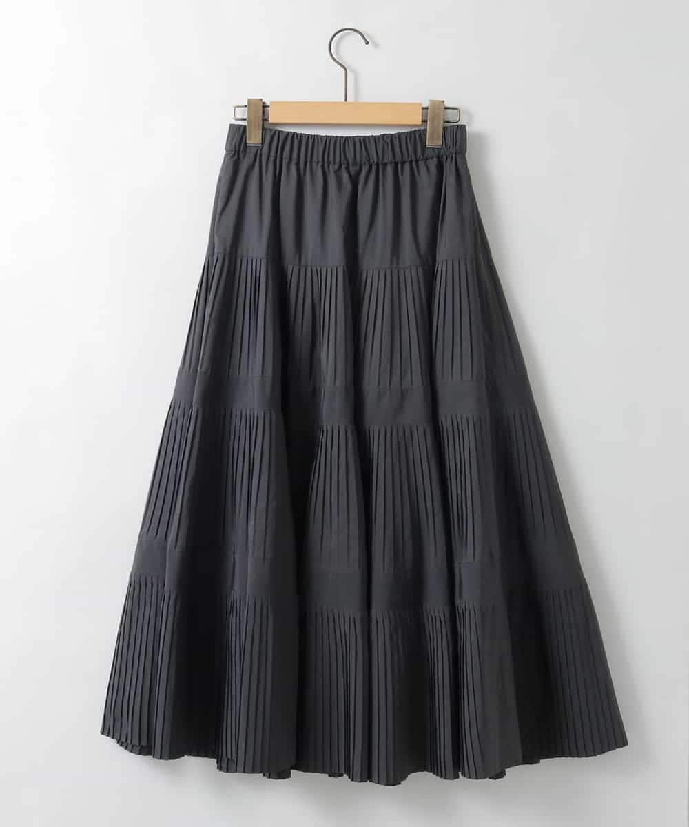 ZMHGE25140 al'aise modulation(アレーズモジュレーション) ティアードデザインプリーツスカート ダークグレー