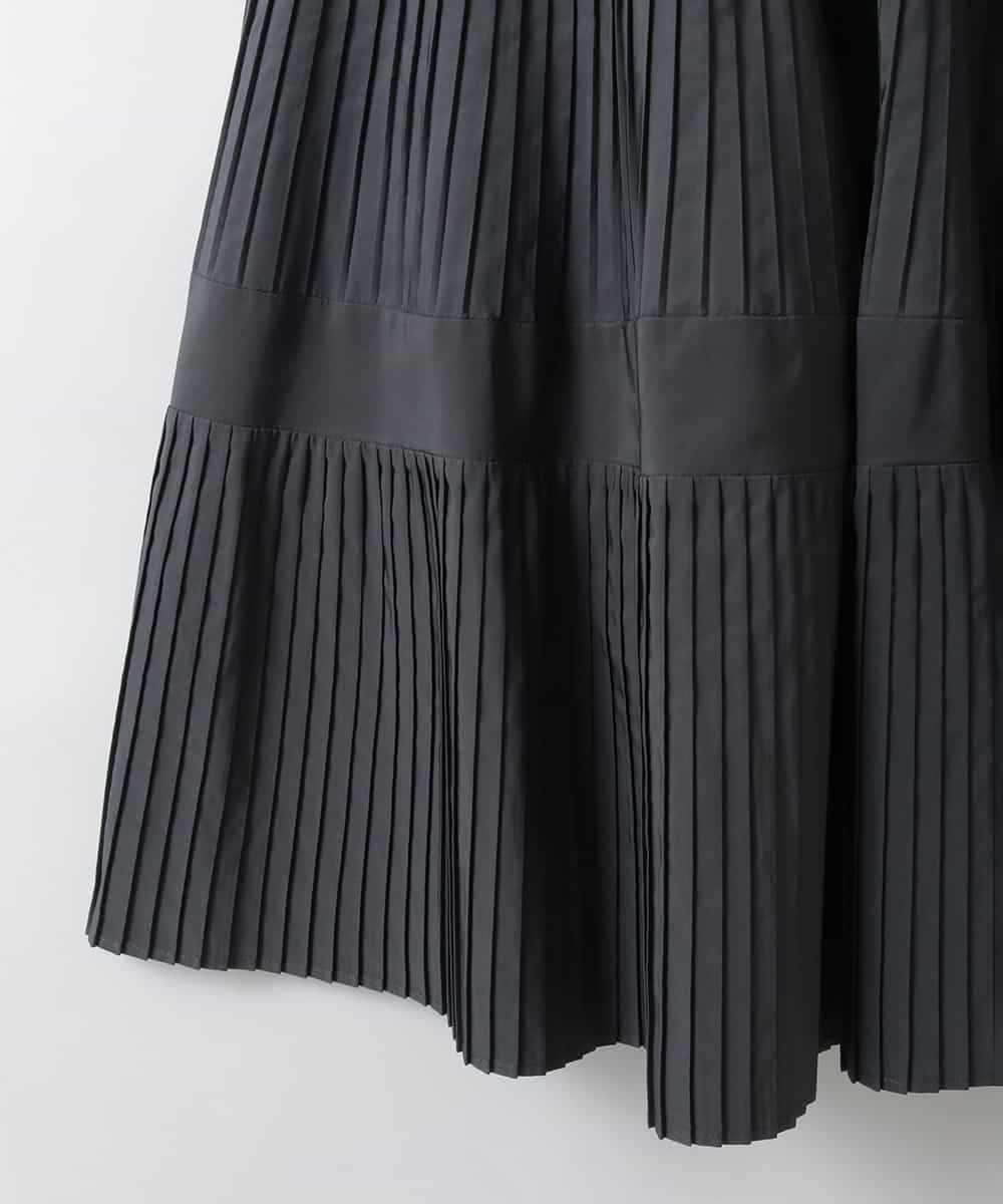 ZMHGE25140 al'aise modulation(アレーズモジュレーション) ティアードデザインプリーツスカート ダークグレー
