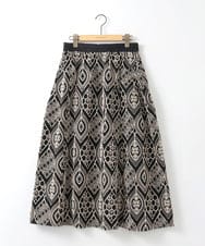 ZMHGE29091 al'aise modulation(アレーズモジュレーション) エンブロイダリーフレアスカート ブラック