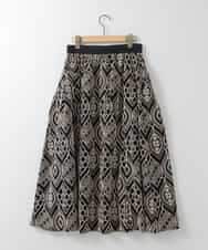 ZMHGE29091 al'aise modulation(アレーズモジュレーション) エンブロイダリーフレアスカート ブラック