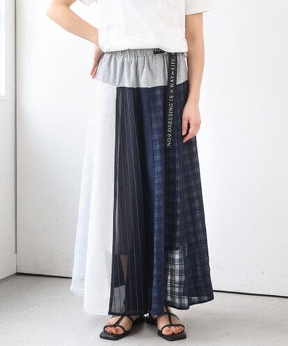 ZMHGE31138 al'aise modulation 異素材パターンゴアードスカート