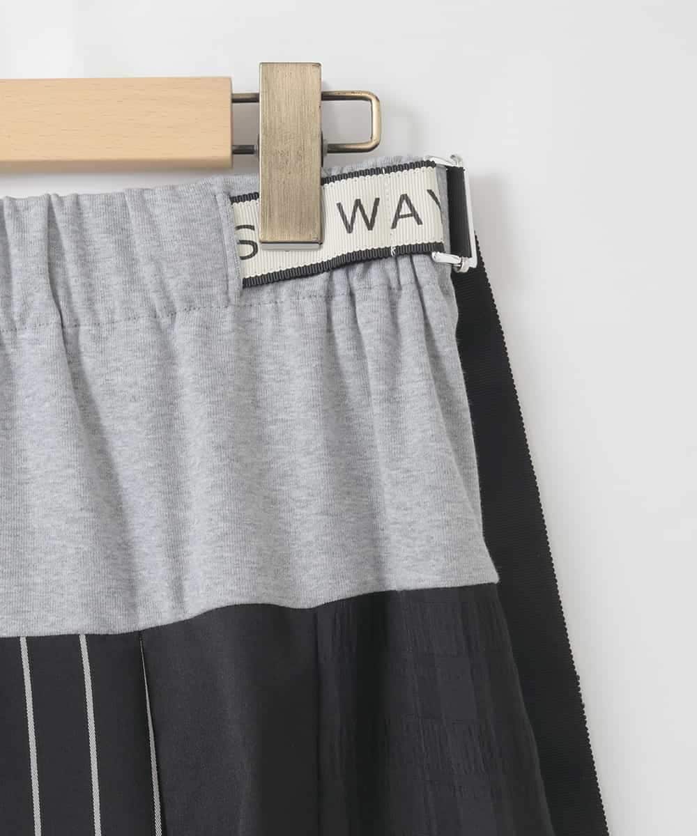 ZMHGE31138 al'aise modulation(アレーズモジュレーション) 異素材パターンゴアードスカート ブラック