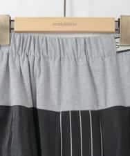 ZMHGE31138 al'aise modulation(アレーズモジュレーション) 異素材パターンゴアードスカート ブラック