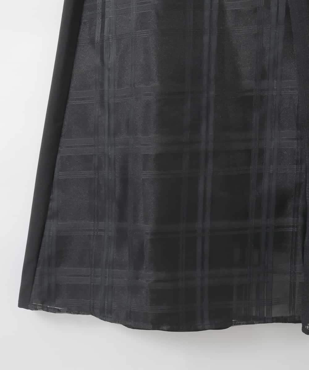 ZMHGE31138 al'aise modulation(アレーズモジュレーション) 異素材パターンゴアードスカート ブラック