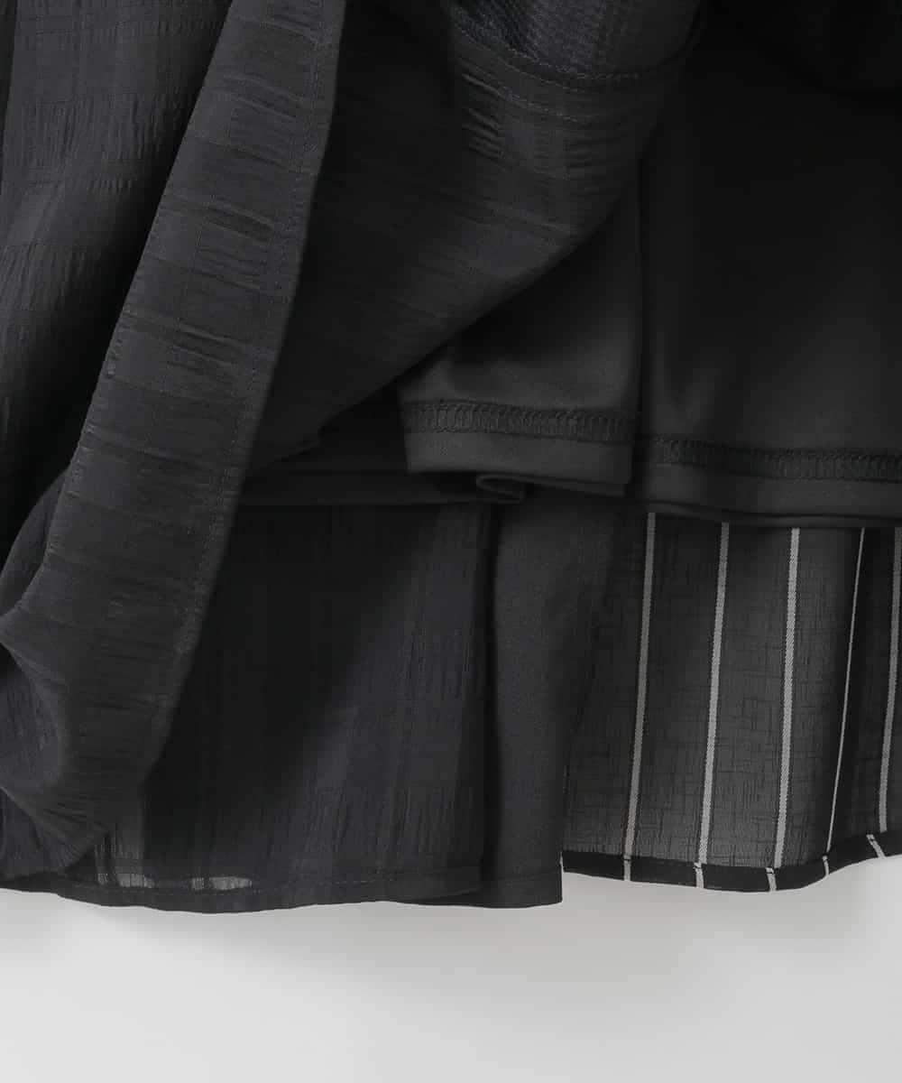 ZMHGE31138 al'aise modulation(アレーズモジュレーション) 異素材パターンゴアードスカート ブラック