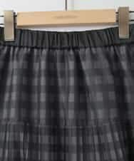 ZMHGE32150 al'aise modulation(アレーズモジュレーション) チェック柄チュールプリーツシアースカート ブラック