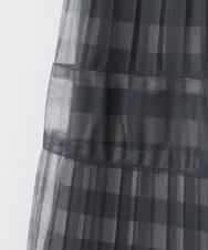 ZMHGE32150 al'aise modulation(アレーズモジュレーション) チェック柄チュールプリーツシアースカート ブラック