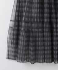 ZMHGE32150 al'aise modulation(アレーズモジュレーション) チェック柄チュールプリーツシアースカート ブラック