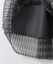 ZMHGE32150 al'aise modulation(アレーズモジュレーション) チェック柄チュールプリーツシアースカート ブラック