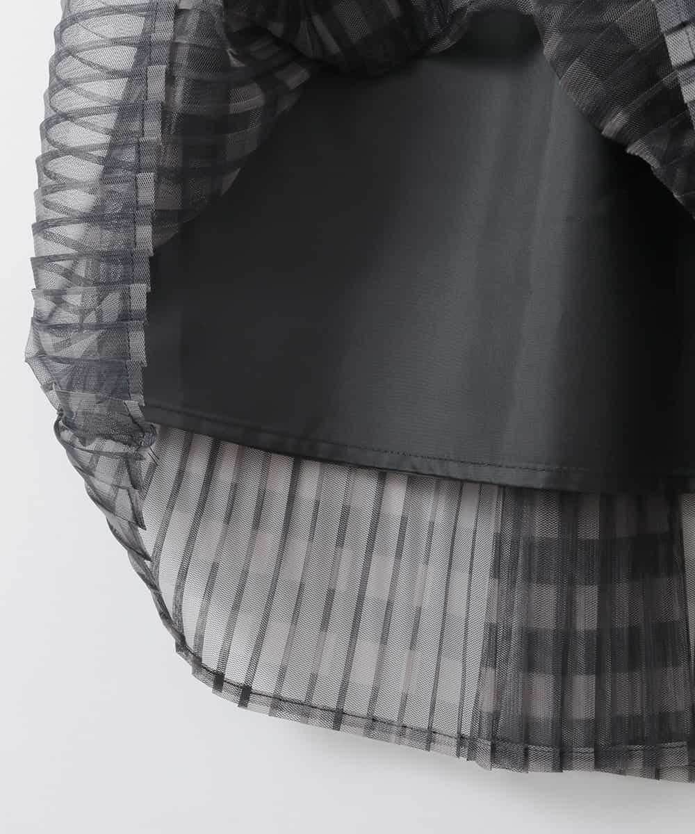ZMHGE32150 al'aise modulation(アレーズモジュレーション) チェック柄チュールプリーツシアースカート ブラック