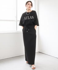 ZMHGE38120 al'aise modulation(アレーズモジュレーション) Iラインスウェットスカート ブラック