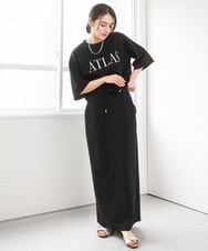 ZMHGE38120 al'aise modulation(アレーズモジュレーション) Iラインスウェットスカート ブラック