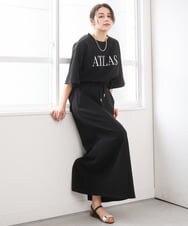 ZMHGE38120 al'aise modulation(アレーズモジュレーション) Iラインスウェットスカート ブラック