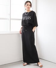 ZMHGE38120 al'aise modulation(アレーズモジュレーション) Iラインスウェットスカート ブラック