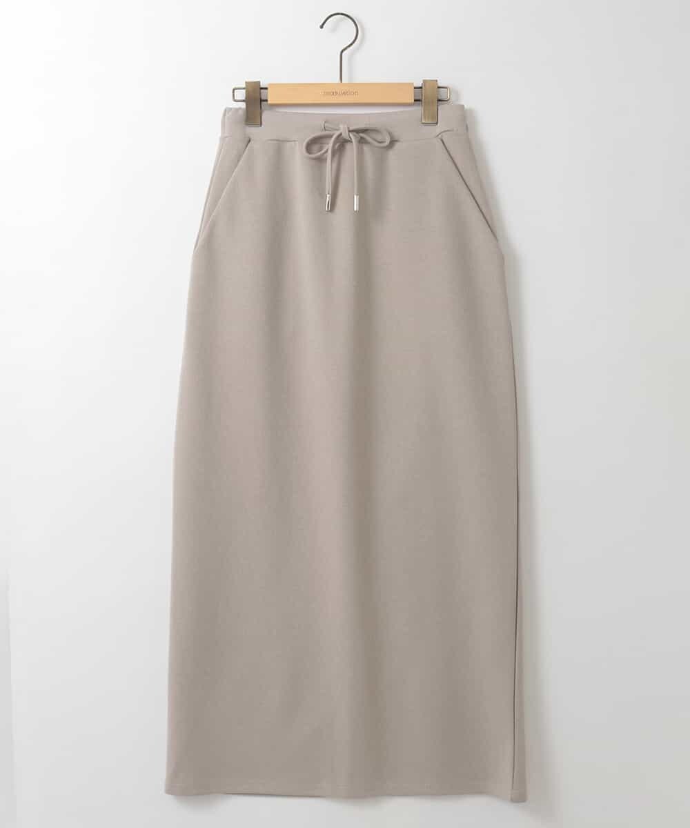 ZMHGE38120 al'aise modulation(アレーズモジュレーション) Iラインスウェットスカート ライトグレー