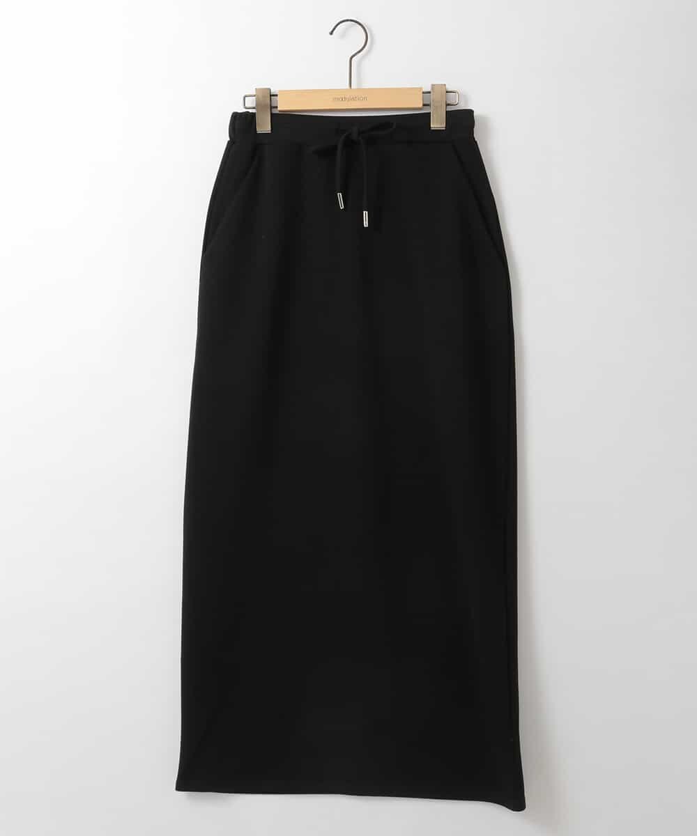 ZMHGE38120 al'aise modulation(アレーズモジュレーション) Iラインスウェットスカート ブラック