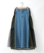 ZMHGE39160 al'aise modulation(アレーズモジュレーション) レイヤードチュールドッキングスカート ライトブルー