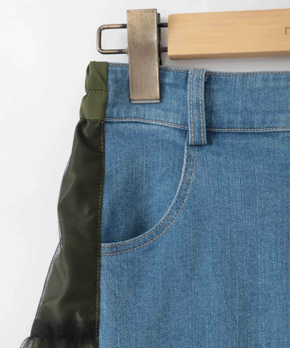 ZMHGE39160 al'aise modulation(アレーズモジュレーション) レイヤードチュールドッキングスカート ライトブルー