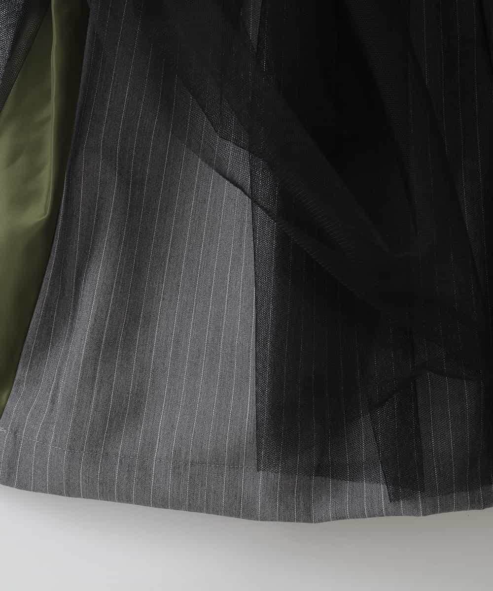 ZMHGE39160 al'aise modulation(アレーズモジュレーション) レイヤードチュールドッキングスカート ライトブルー