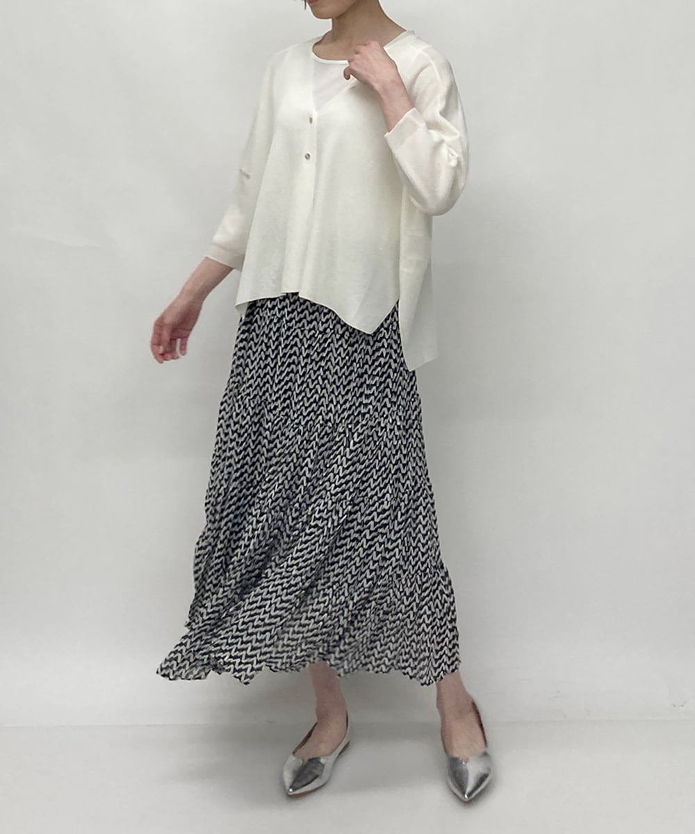 幾何学柄ティアードフレアスカート(ロング・マキシ丈スカート) | al  