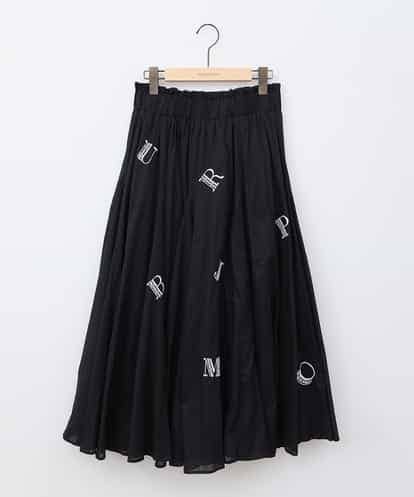 ZMHHB36150 al'aise modulation アルファベット刺繍ゴアードフレアスカート