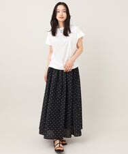 ZMHHE02110 al'aise modulation(アレーズモジュレーション) 【洗える】小付きジャガードデザインフレアスカート ブラック