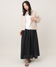 ZMHHE02110 al'aise modulation(アレーズモジュレーション) 【洗える】小付きジャガードデザインフレアスカート ブラック