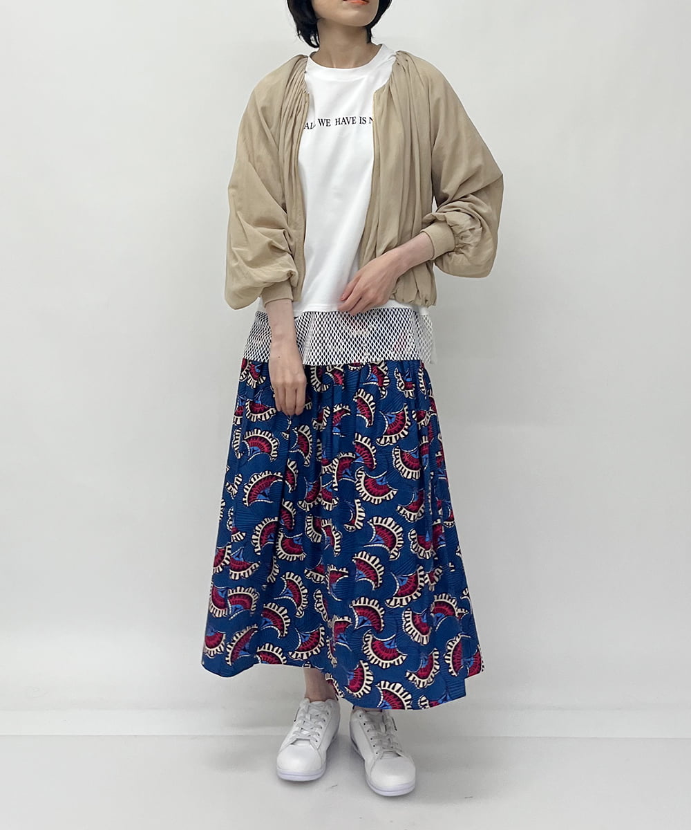 【NATURAL BEAUTY BASIC】(S)日本製 総柄 フレア スカート
