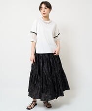 ZMHHW36160 al'aise modulation(アレーズモジュレーション) シワ加工ティアードフレアスカート ブラック