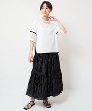 ZMHHW36160 al'aise modulation(アレーズモジュレーション) シワ加工ティアードフレアスカート ブラック