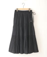 ZMHIB23139 al'aise modulation(アレーズモジュレーション) 【洗える】ギャザーデザインティアードスカート ブラック