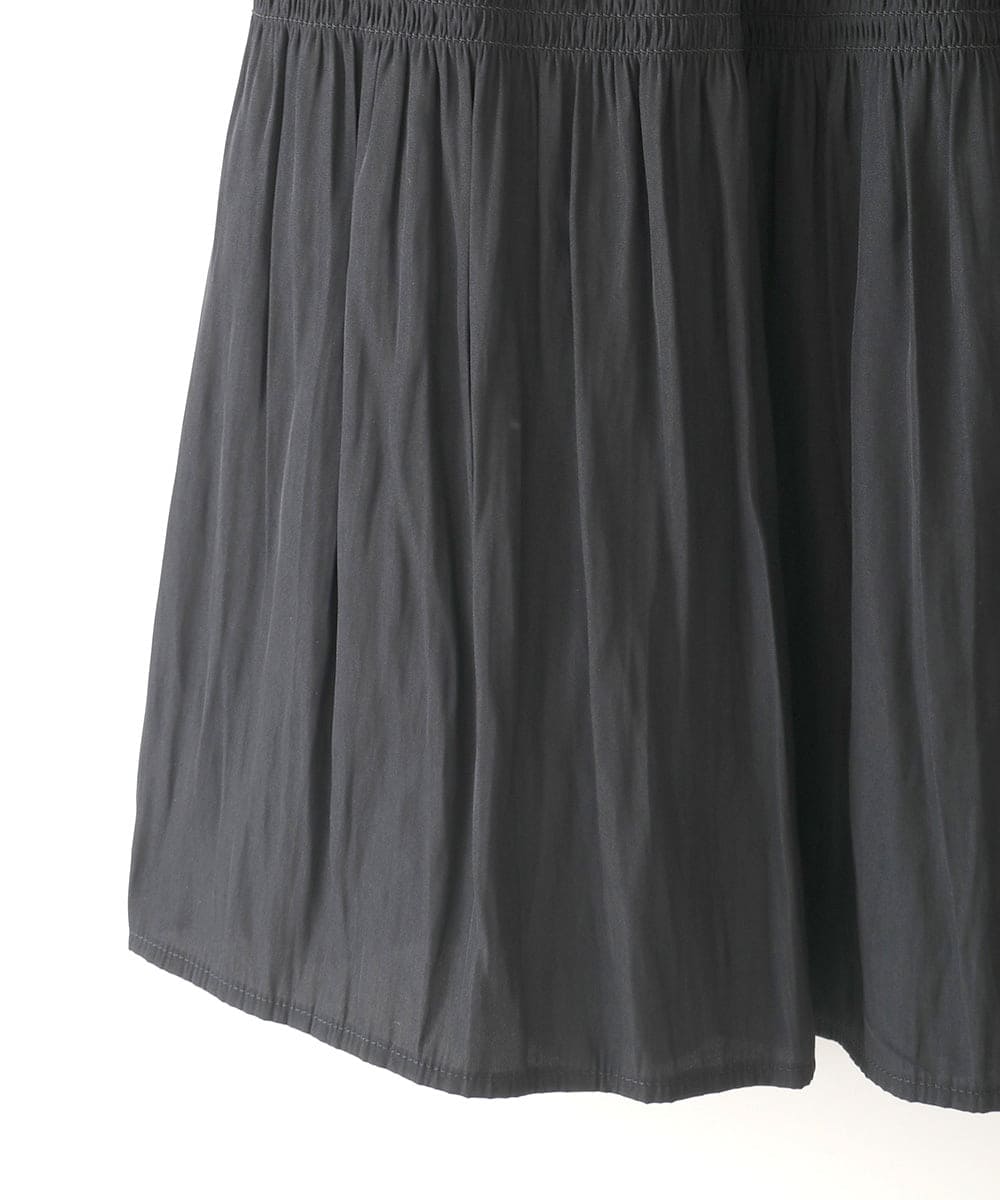 ZMHIB23139 al'aise modulation(アレーズモジュレーション) 【洗える】ギャザーデザインティアードスカート ブラック