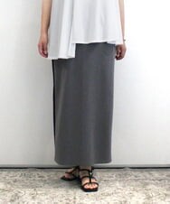 ZMHIB62070 al'aise modulation(アレーズモジュレーション) 【洗える】配色ラインナローシルエットスカート ダークグレー