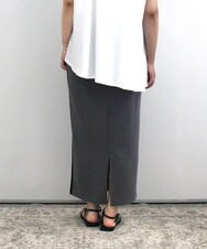 ZMHIB62070 al'aise modulation(アレーズモジュレーション) 【洗える】配色ラインナローシルエットスカート ダークグレー