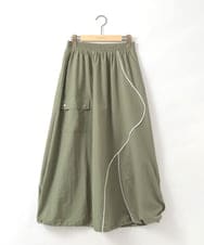 ZMHIE03099 al'aise modulation(アレーズモジュレーション) 切り替えアクセントイージーフレアスカート カーキ
