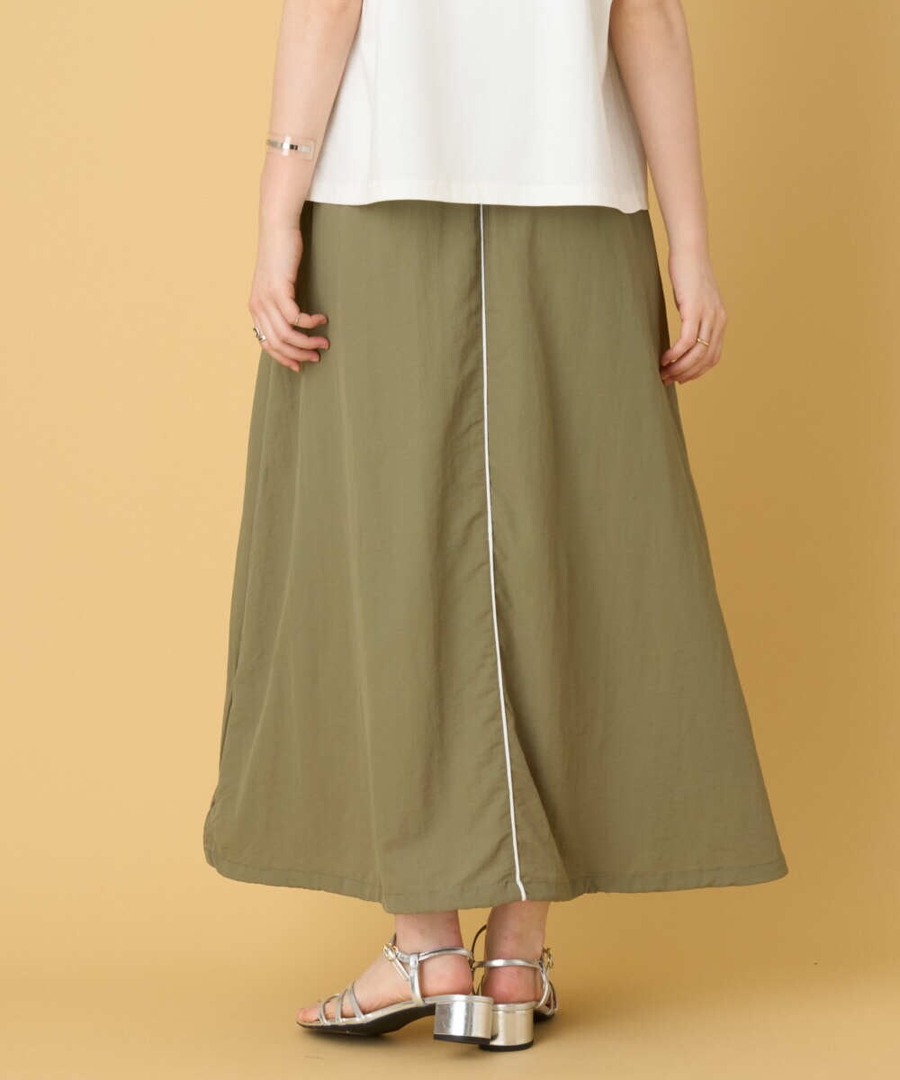 ZMHIE03099 al'aise modulation(アレーズモジュレーション) 切り替えアクセントイージーフレアスカート カーキ